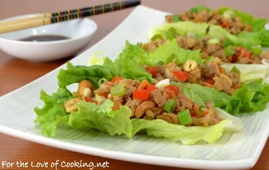 Orange-Ginger Chicken and Cashew Lettuce Wraps