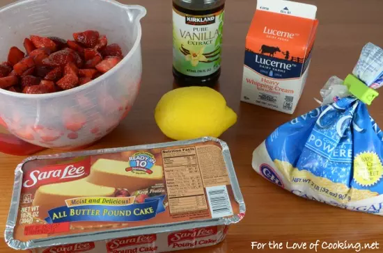 Strawberry Topped Pound Cake with Lemon Whipped Cream