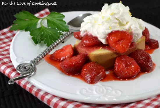 Strawberry Topped Pound Cake with Lemon Whipped Cream