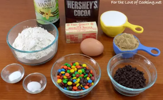 Mini Chocolate M&M Cookies