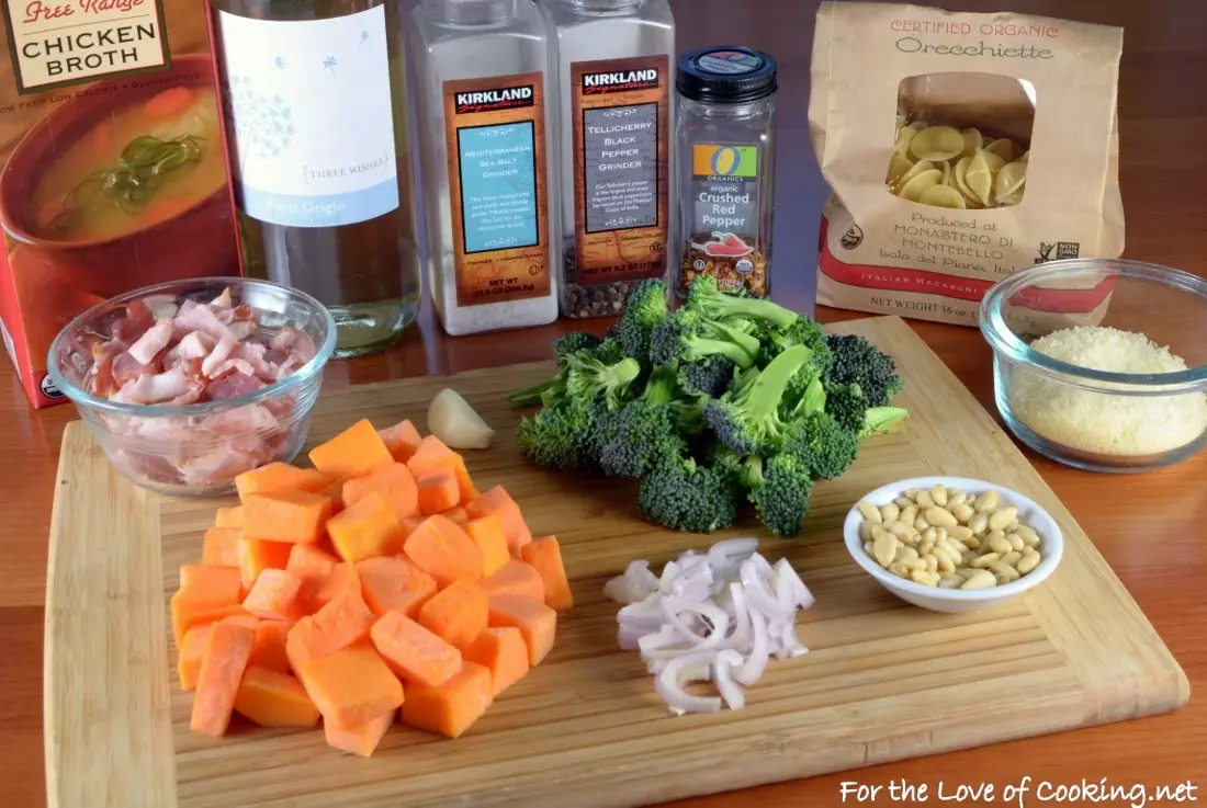 Orecchiette Pasta with Bacon, Butternut Squash, and Broccoli