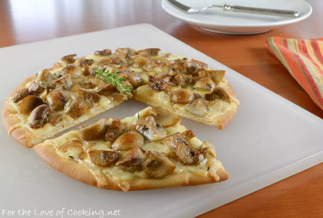 Mushroom, Shallot, and Gruyere Flatbread Pizza