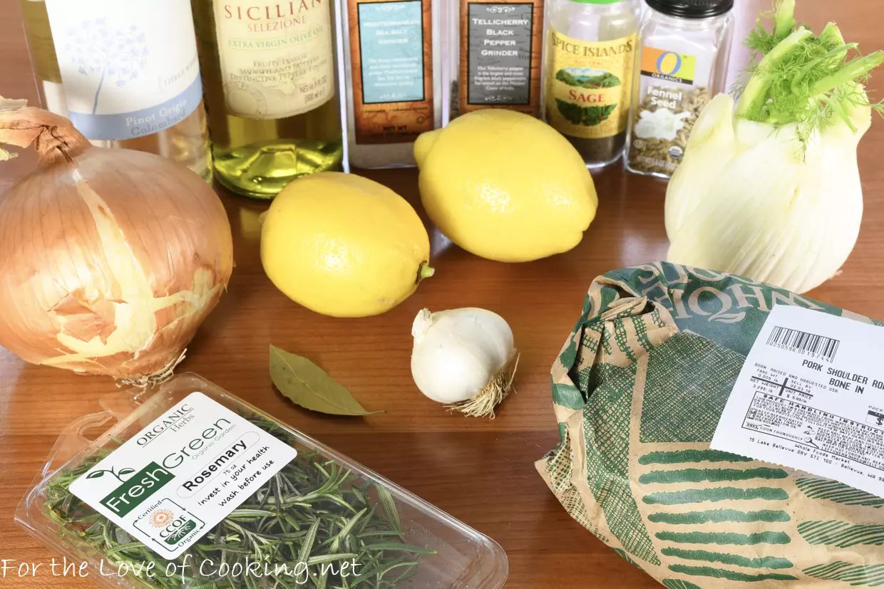 Braised Pork Shoulder with Fennel, Garlic, and Herbs