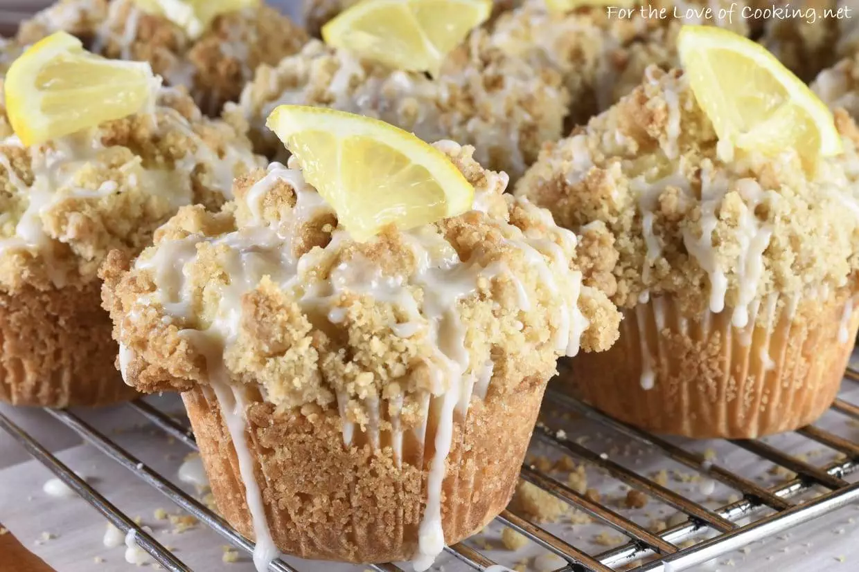 Lemon Crumb Muffins with Lemon Glaze