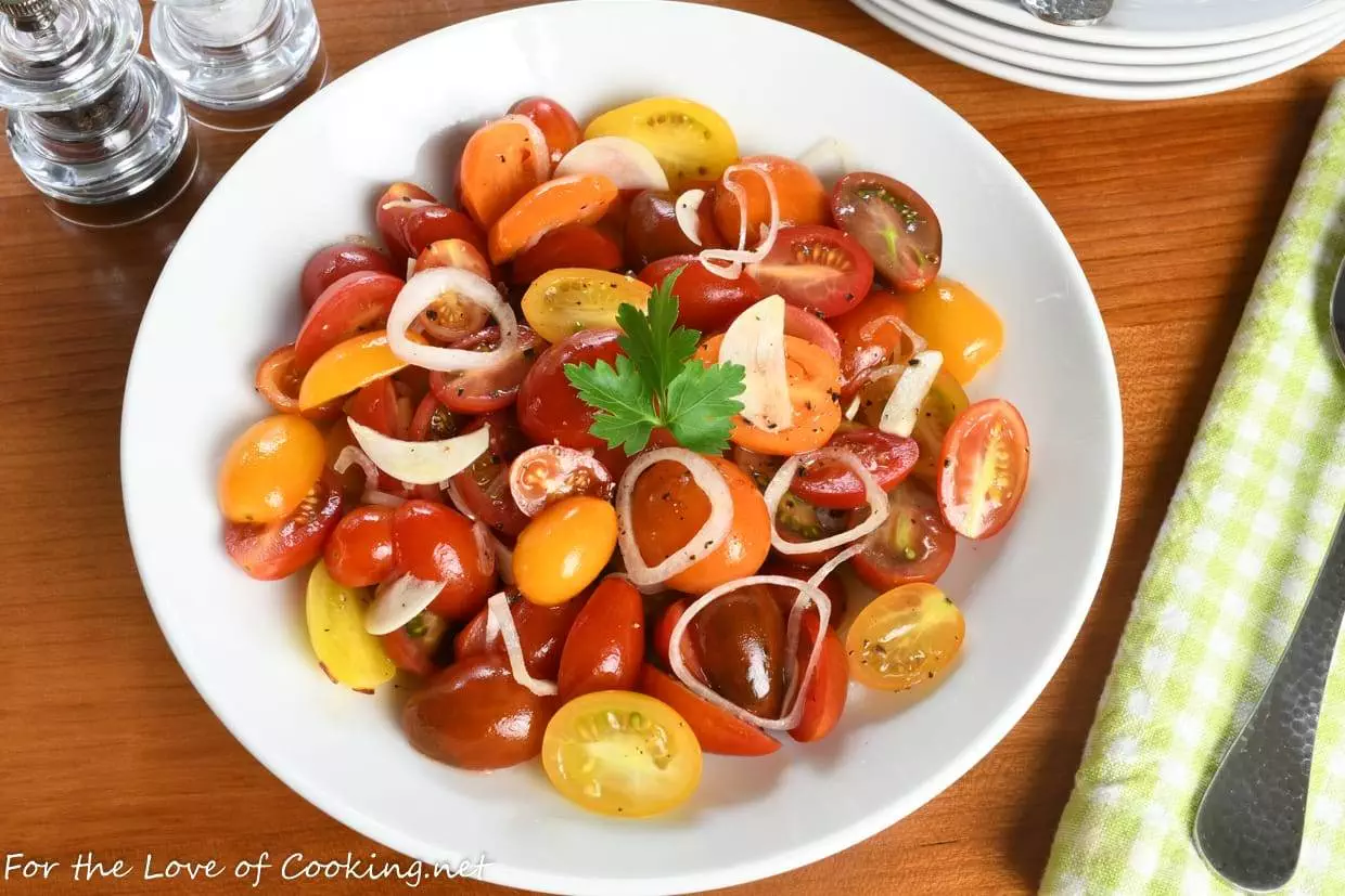 Marinated Grape Tomatoes with Shallot and Garlic