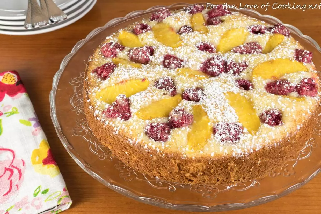 Raspberry-Peach Cake